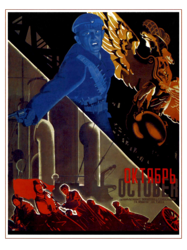 Movie poster  'October' directed by S. Eisenstein