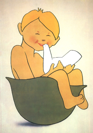 A child is inside a soldier helmet - kaska.