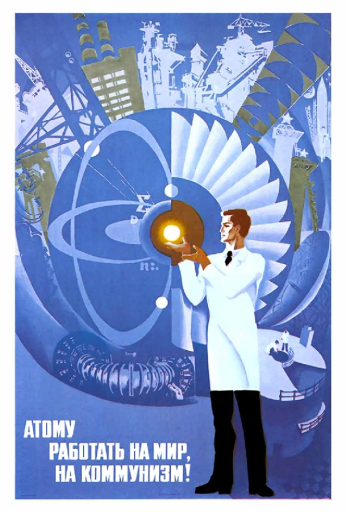 The atom to work for peace, for Communism.