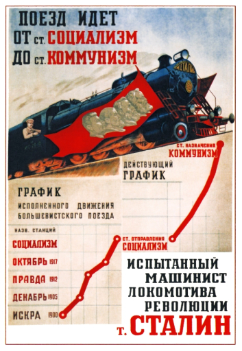 The train goes from the Socialism Station to the Communism Station. 1939.