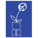 Peace symbol flower is growing out of a broken bomb