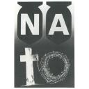 NATO bombs, cross, barbed wire.